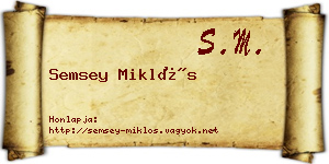 Semsey Miklós névjegykártya