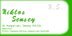 miklos semsey business card